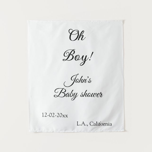 oh Junge Mädchen Babydusche geben den Namen Datum  Wandteppich (Vorderseite)