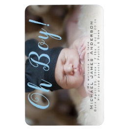 Oh Junge! New Baby Birth Annoucement Foto Magnet