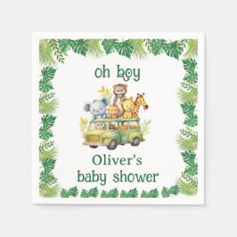 oh Junge niedliche Dschungelsafari Tiere Babydusch Serviette