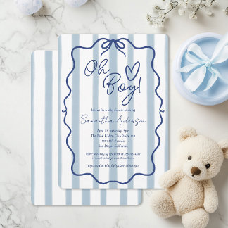 Oh Junge Niedliche Whimsical Blue Baby Dusche Einl Einladung