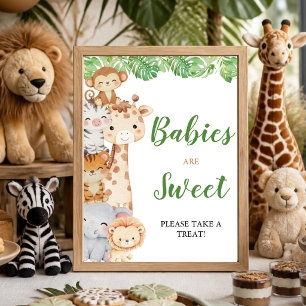Oh Junge! Safari Babys sind süß Tischschild Poster