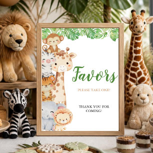 Oh Junge! Safari Dusche Geschenke-Tischschild Poster