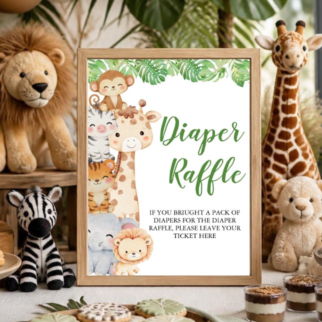 Oh Junge! Safari Dusche | Windel Raffel Tischschil Poster (Von Creator hochgeladen)