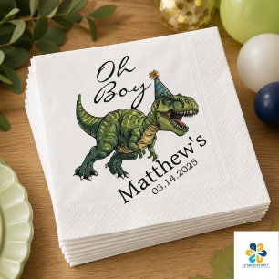Oh Junge! Süße Dinosaurier-Baby-Party Serviette