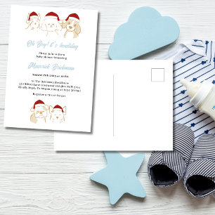 Oh Junge Süssen Welpe Weihnachts Weihnachtsdusche Postkarte