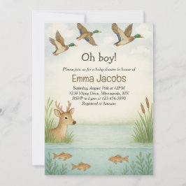Oh Junge! Wildlife Baby Shower Einladung
