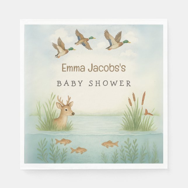 Oh Junge! Woodland Babydusche Napkins Serviette (Vorderseite)