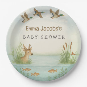 Oh Junge! Woodland Babydusche Pappteller