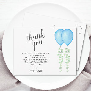Oh Jungen Blaue Luftballons Zwillings-Baby-Party D Postkarte