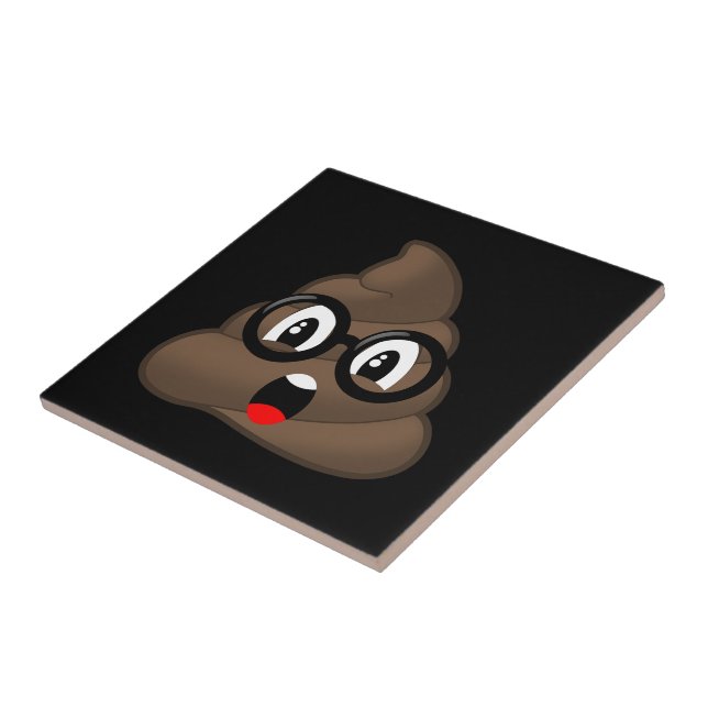 Oh kacken Sie Emoji w/Glasses Fliese (Seite)
