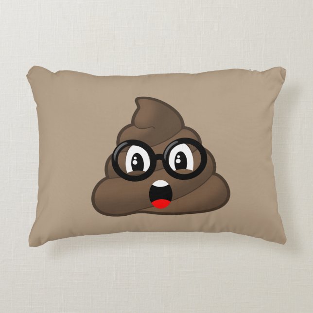 Oh kacken Sie Emoji w/Glasses Zierkissen (Vorderseite)