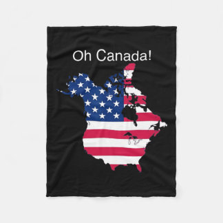Oh Kanada Funny Trump Karte der USA 2 Fleecedecke