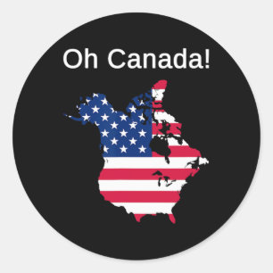Oh, Kanada! Funny Trump Quotes Runder Aufkleber