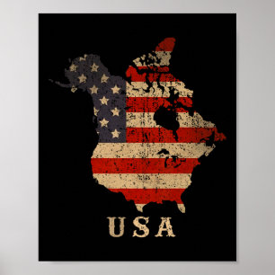 Oh, Kanada! Karte Kanada und USA - Anhang Amerika Poster