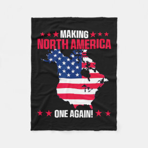 Oh Kanada Shirt Karte der USA Funny Trump 2025 3 Fleecedecke