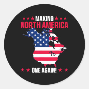 Oh Kanada Shirt Karte der USA Funny Trump 2025 3 Runder Aufkleber