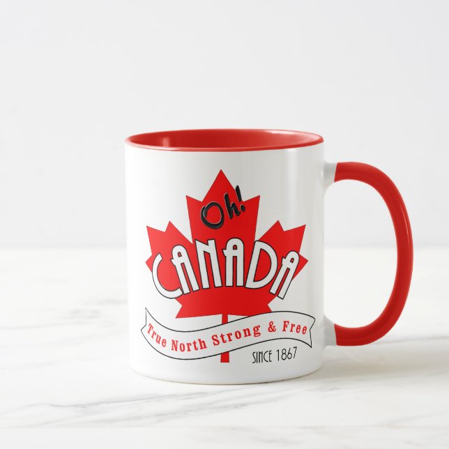 Oh, Kanada! True North Strong und Free Tasse (Rechts)