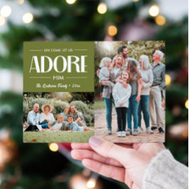 Oh Komm Lass uns Adore Ihm SAGE Christlich 2 Foto Feiertagskarte