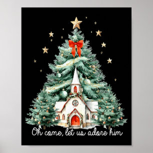 Oh kommt lasst uns ihn anbeten Christ Jesus Weihna Poster