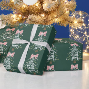 Oh kommt lasst uns ihn anbeten Christliches Weihna Geschenkpapier