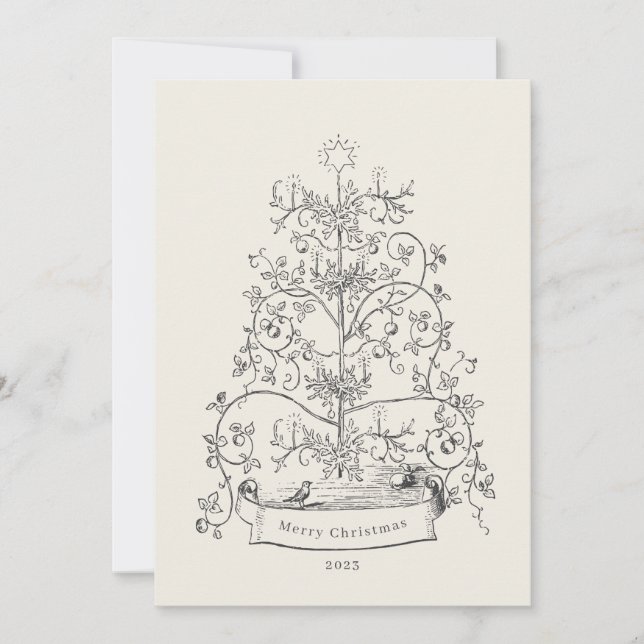 Oh, la carte de Noël Arbre Plat Holiday (Devant)