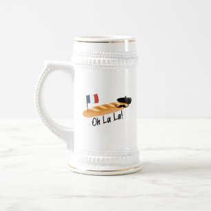 Oh La - French Baguette - Funny Francophile Bierglas