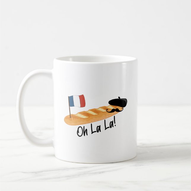 Oh La - French Baguette - Funny Francophile Kaffeetasse (Links)