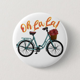 Oh La French Bicycle Funny French Redewendungen Button