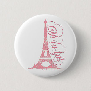 Oh La La - Eiffel Tower Paris Frankreich Button