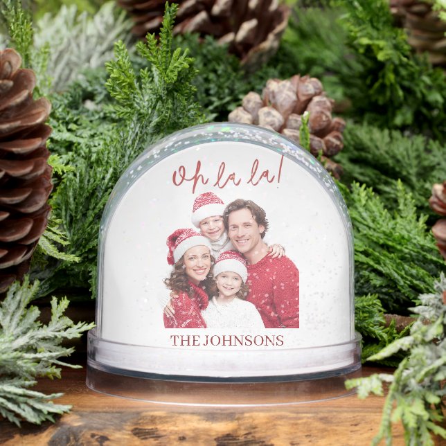Oh La La Family Christmas Photo Snow Globe (Hiver)