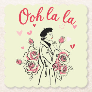 Oh La La Paris Mädchen – Romantische französische  Untersetzer