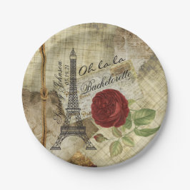 Oh la la - Paris Styled Junggeselinnen-Abschied Pappteller