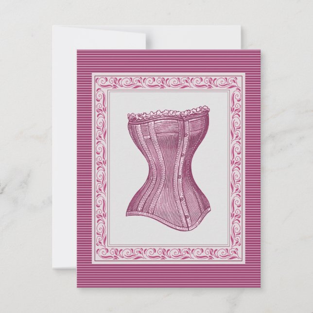 Oh La Lolitas Corset Bachelorette Einladung (Vorderseite)