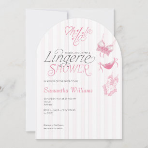 Oh La Preppy Pink Lace Lingerie Brautparty Einladung