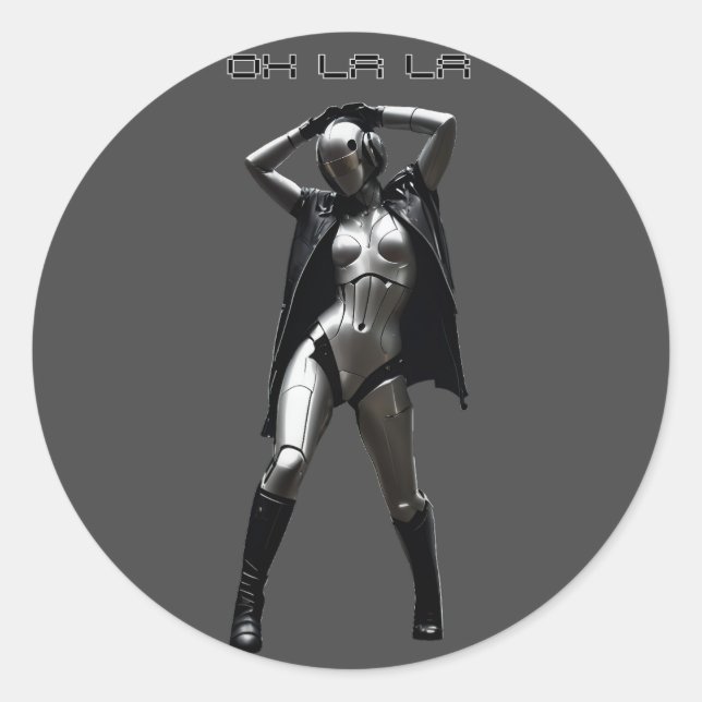 Oh La Runder Aufkleber (Vorderseite)