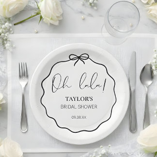 Oh Lala! | Moderne Minimalistische Brautparty  Pappteller