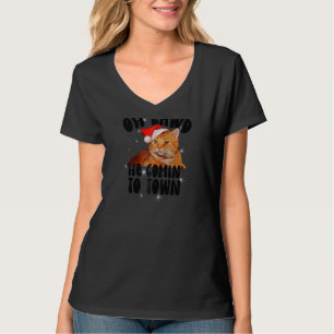 Oh Lawd He Comin' Chonk Weihnachtskatze Meme Funny T-Shirt