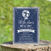 "Oh Les Endroits Où Il Ira !" Baby shower Carte de