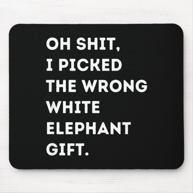 Oh Lustiger Weißer Elefant Für Erwachsene Unter 15 Mousepad (Vorne)
