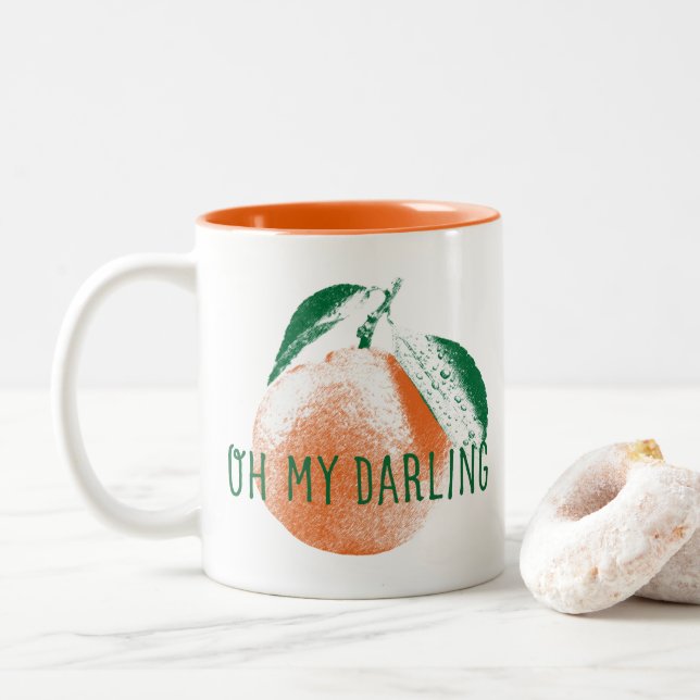 Oh ma tasse de café à deux tons de clémentine (Avec donut)