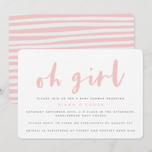 Oh Mädchen, Babyduschen-Party Einladung