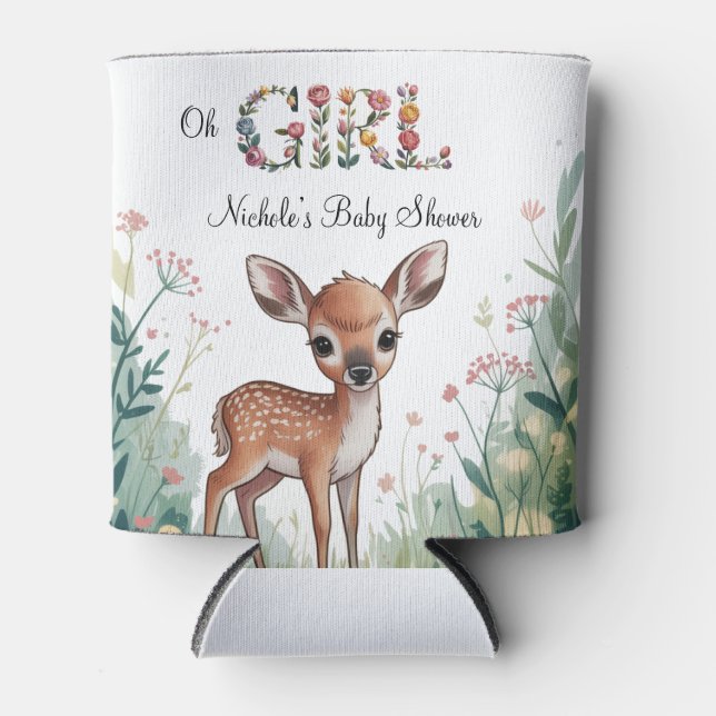Oh Mädchen: Kleine Hirschgewächshaus-Kinderdusche Dosenkühler (Vorderseite)