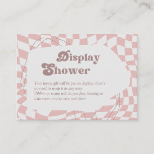 Oh Mädchen! rosa geprüft   Gingham Display Shower Begleitkarte