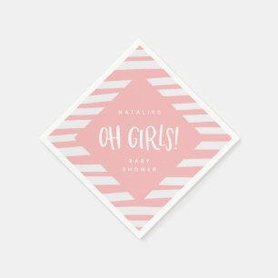 Oh Mädchen! Zwillingsmädchen danken Ihnen Party Se Serviette