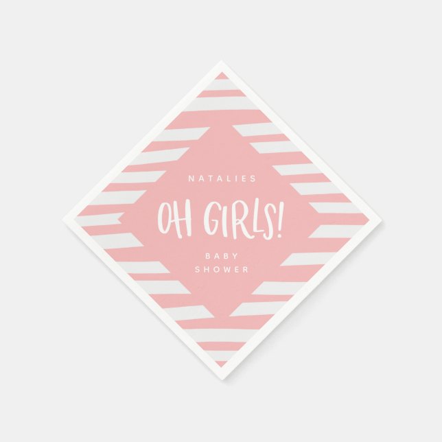 Oh Mädchen! Zwillingsmädchen danken Ihnen Party Se Serviette (Ecke)