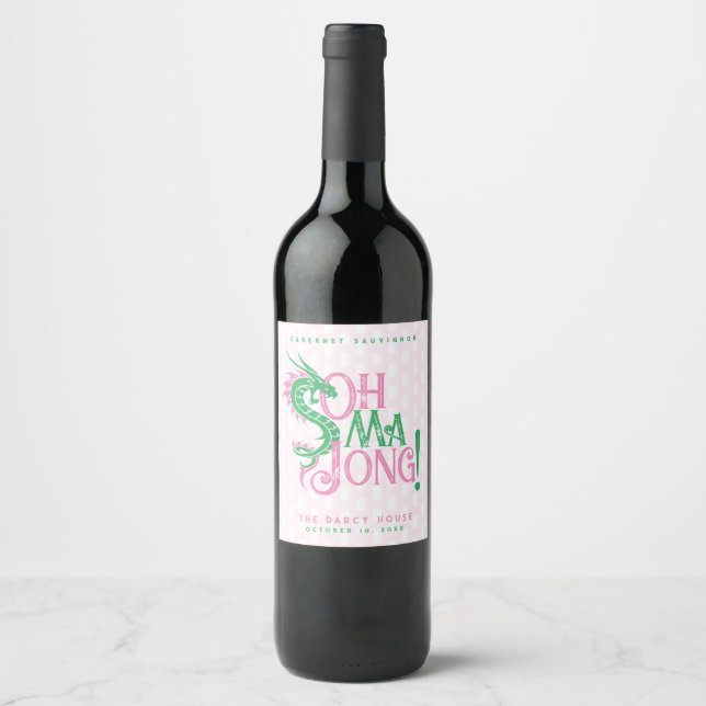 Oh Mah Jong ! | Étiquettes de vin Mah-Jongg (Devant)