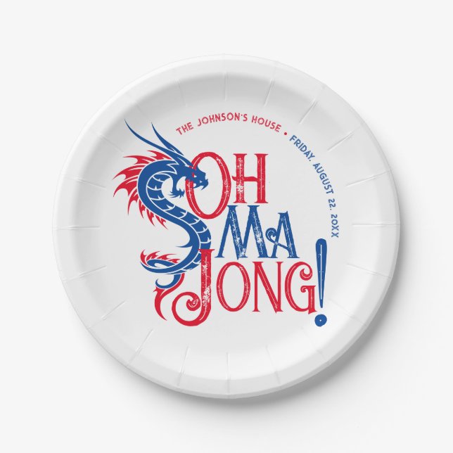 Oh Mah Jong! | Mah-Jongg Pappteller (Vorderseite)