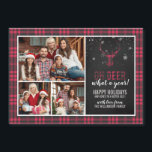 Oh Mann, was für ein Jahr! | Red Buffalo Karierte  Magnetkarte<br><div class="desc">Diese magnetischen Fotokarten sind eine phantastische Alternative zu Papierkarten und werden sicher von allen geliebt, die sie erhalten! Dieses Design bietet einen karierten Hintergrund in Rot und Schwarz mit Büffel. Auf der links Seite der Karte befinden sich 3 Fotos der Familie, die Sie mit Ihren eigenen tauschen können. Auf der...</div>