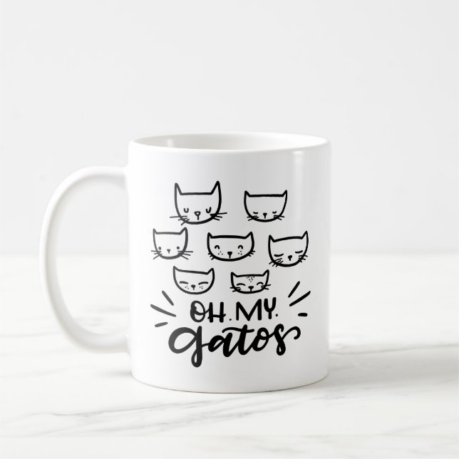 Oh, mein Gatos, Handgezeichnet Kaffeetasse (Links)