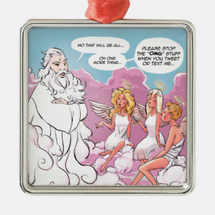 Oh mein Gott (OMG) Engel Text Funny Ornament Aus Metall